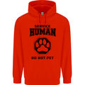 Funny Dog Service Human Do Not Pet Mens 80% Cotton Hoodie Bright Red