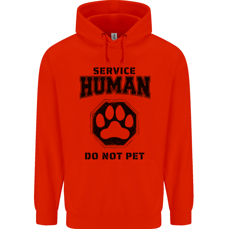 Funny Dog Service Human Do Not Pet Mens 80% Cotton Hoodie Bright Red