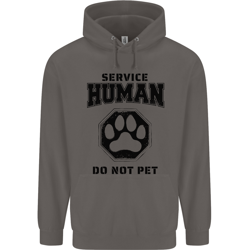 Funny Dog Service Human Do Not Pet Mens 80% Cotton Hoodie Charcoal