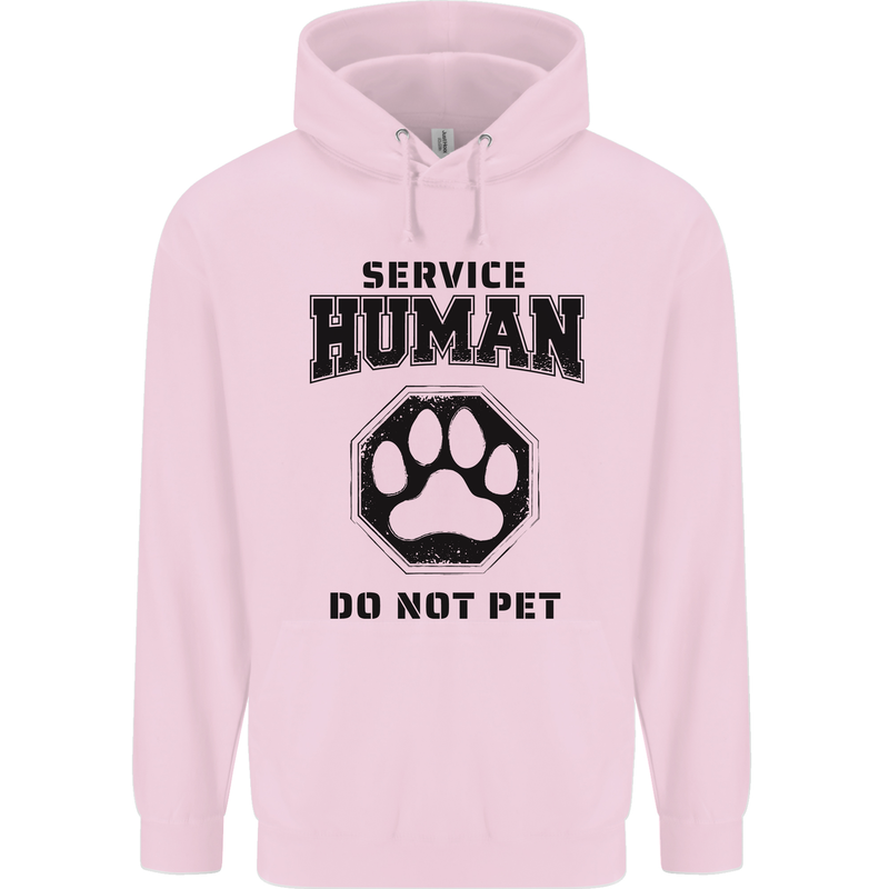 Funny Dog Service Human Do Not Pet Mens 80% Cotton Hoodie Light Pink
