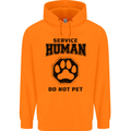 Funny Dog Service Human Do Not Pet Mens 80% Cotton Hoodie Orange