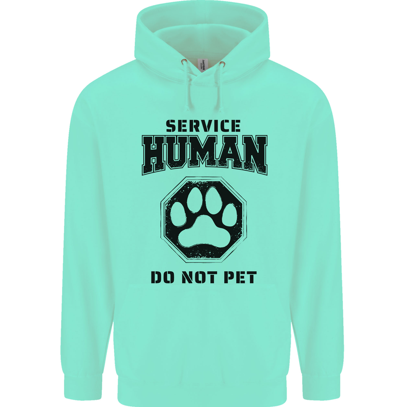 Funny Dog Service Human Do Not Pet Mens 80% Cotton Hoodie Peppermint
