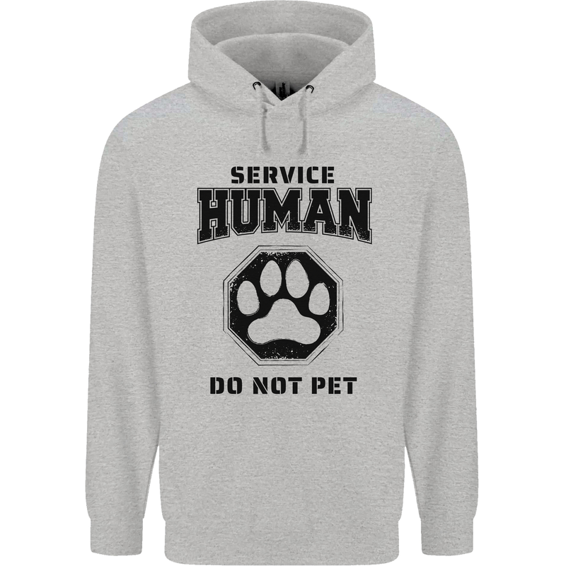 Funny Dog Service Human Do Not Pet Mens 80% Cotton Hoodie Sports Grey