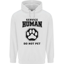 Funny Dog Service Human Do Not Pet Mens 80% Cotton Hoodie White