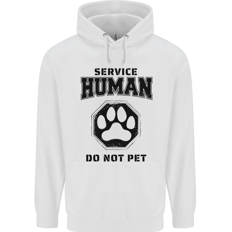 Funny Dog Service Human Do Not Pet Mens 80% Cotton Hoodie White