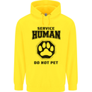 Funny Dog Service Human Do Not Pet Mens 80% Cotton Hoodie Yellow