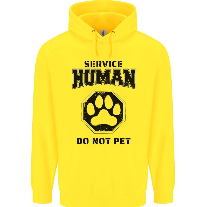 Funny Dog Service Human Do Not Pet Mens 80% Cotton Hoodie Yellow