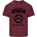 Funny Dog Service Human Do Not Pet Mens Cotton T-Shirt Tee Top Maroon