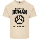 Funny Dog Service Human Do Not Pet Mens Cotton T-Shirt Tee Top Natural