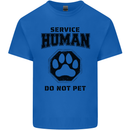 Funny Dog Service Human Do Not Pet Mens Cotton T-Shirt Tee Top Royal Blue