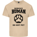 Funny Dog Service Human Do Not Pet Mens Cotton T-Shirt Tee Top Sand
