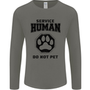 Funny Dog Service Human Do Not Pet Mens Long Sleeve T-Shirt Charcoal