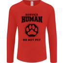 Funny Dog Service Human Do Not Pet Mens Long Sleeve T-Shirt Red
