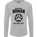 Funny Dog Service Human Do Not Pet Mens Long Sleeve T-Shirt Sports Grey