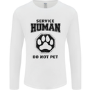 Funny Dog Service Human Do Not Pet Mens Long Sleeve T-Shirt White