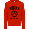 Funny Dog Service Human Do Not Pet Mens Sweatshirt Jumper Bright Red
