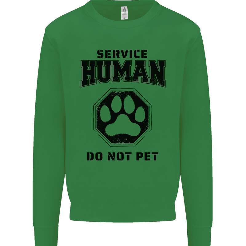 Funny Dog Service Human Do Not Pet Mens Sweatshirt Jumper Irish Green
