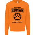 Funny Dog Service Human Do Not Pet Mens Sweatshirt Jumper Orange