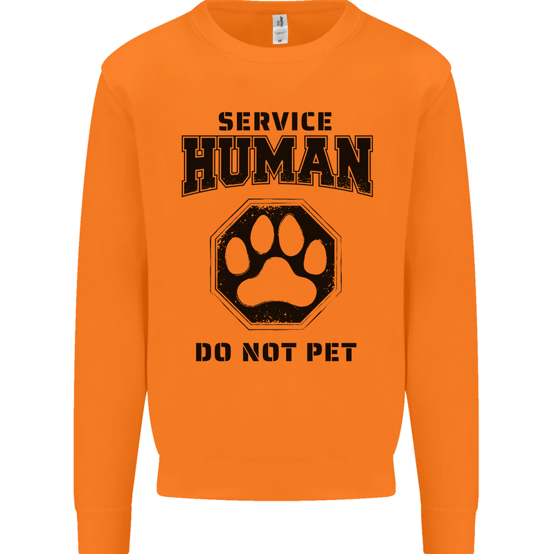 Funny Dog Service Human Do Not Pet Mens Sweatshirt Jumper Orange