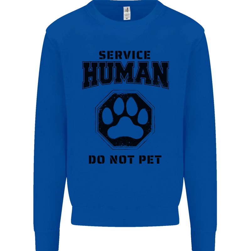 Funny Dog Service Human Do Not Pet Mens Sweatshirt Jumper Royal Blue