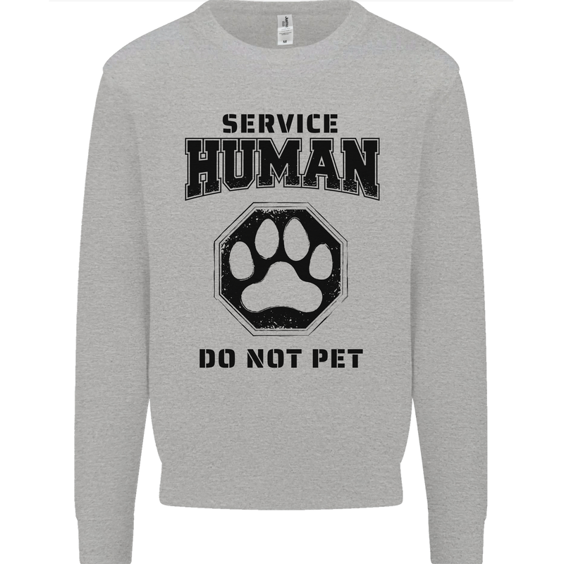 Funny Dog Service Human Do Not Pet Mens Sweatshirt Jumper Sports Grey
