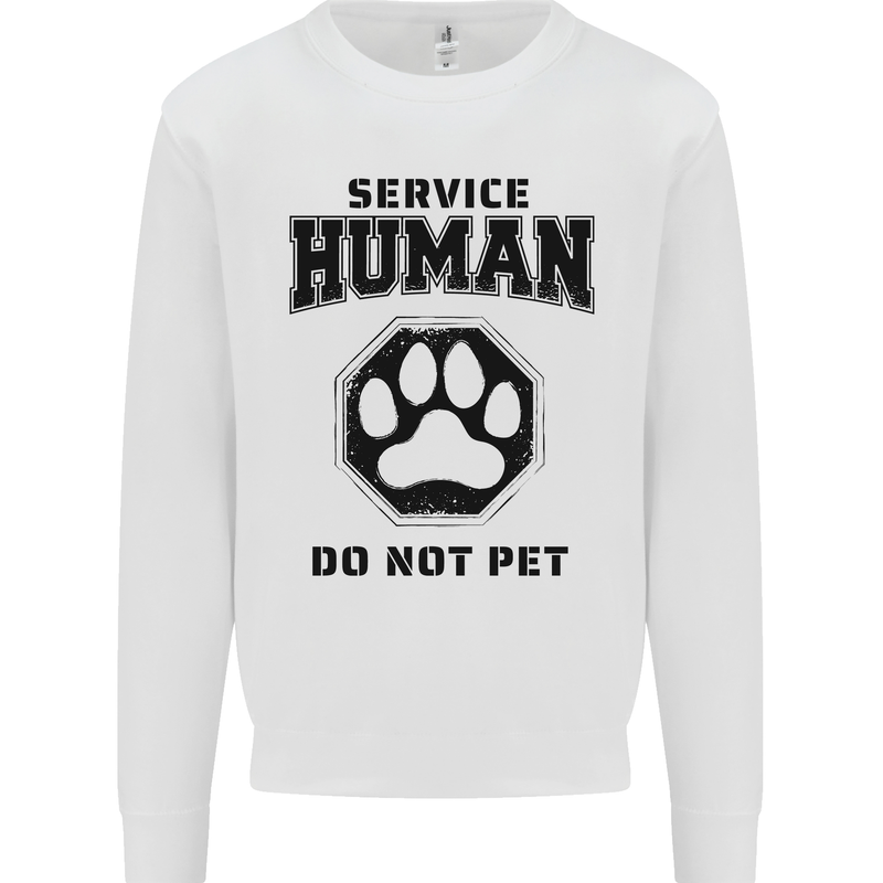 Funny Dog Service Human Do Not Pet Mens Sweatshirt Jumper White