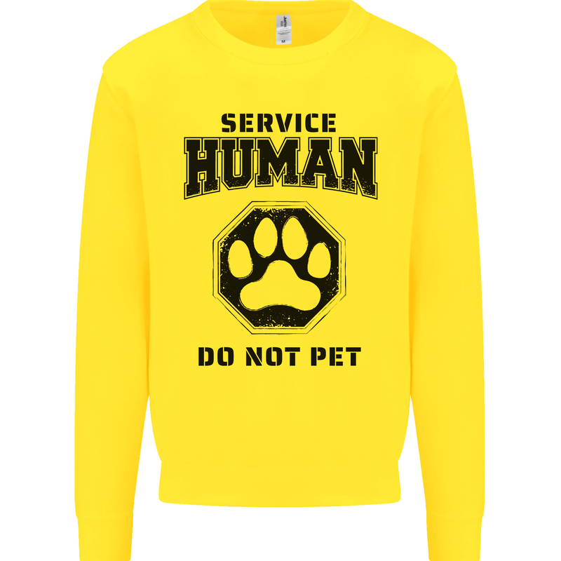 Funny Dog Service Human Do Not Pet Mens Sweatshirt Jumper Yellow