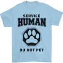 Funny Dog Service Human Do Not Pet Mens T-Shirt 100% Cotton Light Blue