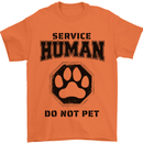 Funny Dog Service Human Do Not Pet Mens T-Shirt 100% Cotton Orange
