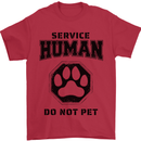 Funny Dog Service Human Do Not Pet Mens T-Shirt 100% Cotton Red