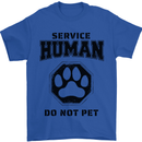 Funny Dog Service Human Do Not Pet Mens T-Shirt 100% Cotton Royal Blue