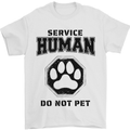 Funny Dog Service Human Do Not Pet Mens T-Shirt 100% Cotton White