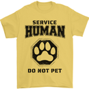 Funny Dog Service Human Do Not Pet Mens T-Shirt 100% Cotton Yellow