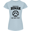 Funny Dog Service Human Do Not Pet Womens Petite Cut T-Shirt Light Blue