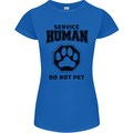 Funny Dog Service Human Do Not Pet Womens Petite Cut T-Shirt Royal Blue
