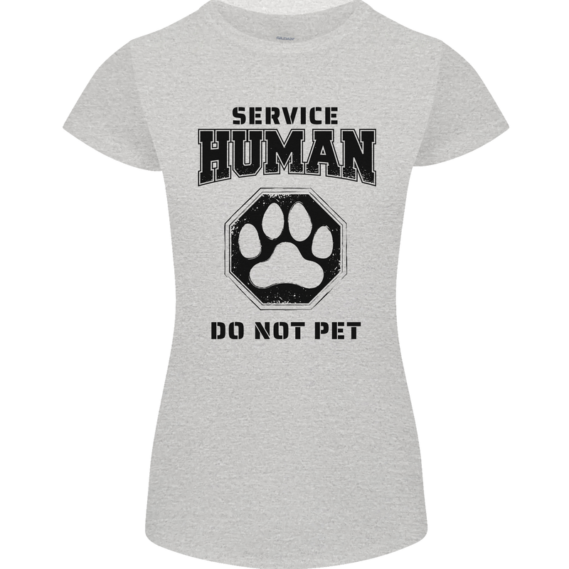 Funny Dog Service Human Do Not Pet Womens Petite Cut T-Shirt Sports Grey