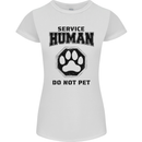 Funny Dog Service Human Do Not Pet Womens Petite Cut T-Shirt White
