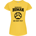 Funny Dog Service Human Do Not Pet Womens Petite Cut T-Shirt Yellow