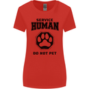 Funny Dog Service Human Do Not Pet Womens Wider Cut T-Shirt Red