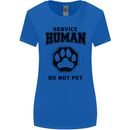 Funny Dog Service Human Do Not Pet Womens Wider Cut T-Shirt Royal Blue