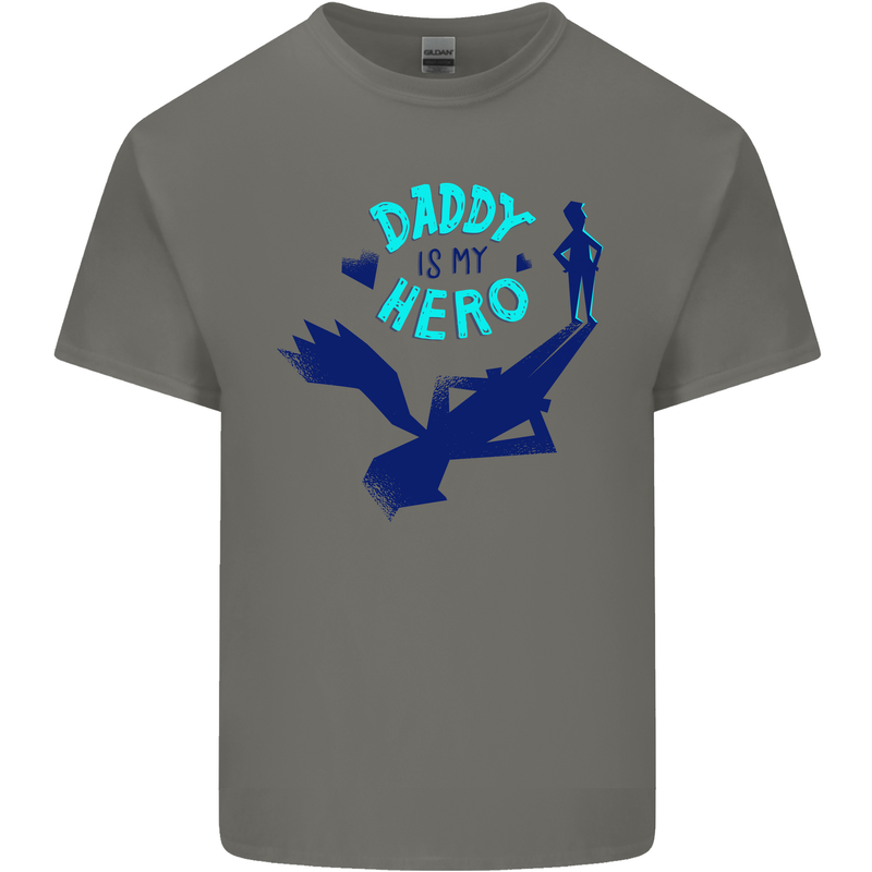 Funny Fathers Day Daddy is My Superhero Kids T-Shirt Childrens Charcoal