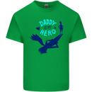 Funny Fathers Day Daddy is My Superhero Kids T-Shirt Childrens Irish Green