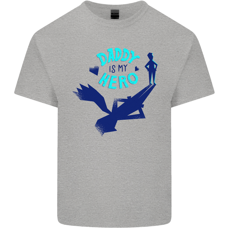 Funny Fathers Day Daddy is My Superhero Kids T-Shirt Childrens Sports Grey