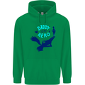 Funny Fathers Day Daddy is My Superhero Mens 80% Cotton Hoodie Irish Green