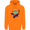Funny Fathers Day Daddy is My Superhero Mens 80% Cotton Hoodie Orange