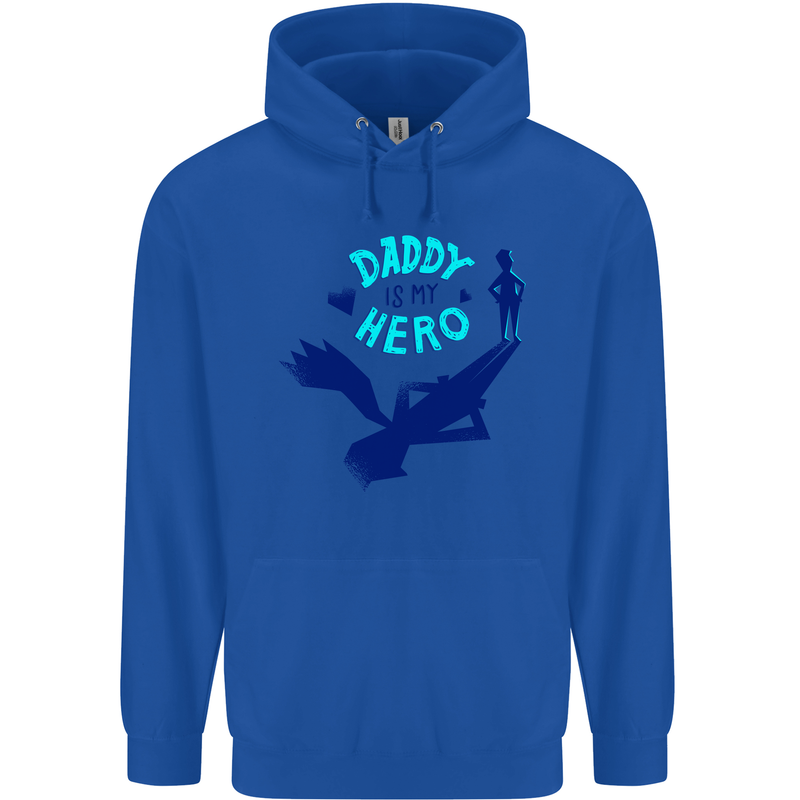 Funny Fathers Day Daddy is My Superhero Mens 80% Cotton Hoodie Royal Blue
