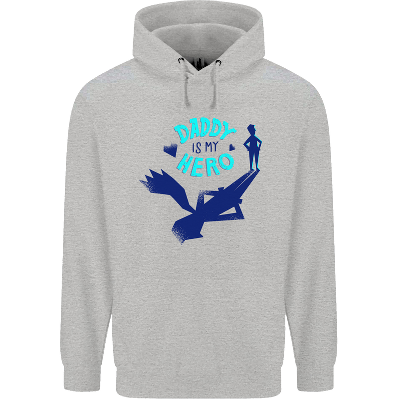 Funny Fathers Day Daddy is My Superhero Mens 80% Cotton Hoodie Sports Grey