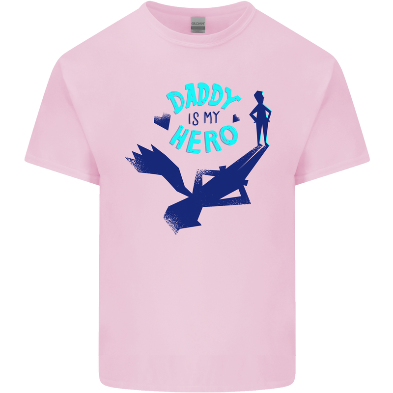 Funny Fathers Day Daddy is My Superhero Mens Cotton T-Shirt Tee Top Light Pink