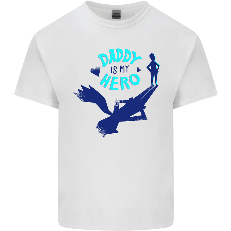 Funny Fathers Day Daddy is My Superhero Mens Cotton T-Shirt Tee Top White