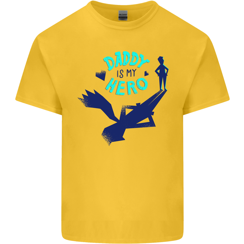 Funny Fathers Day Daddy is My Superhero Mens Cotton T-Shirt Tee Top Yellow